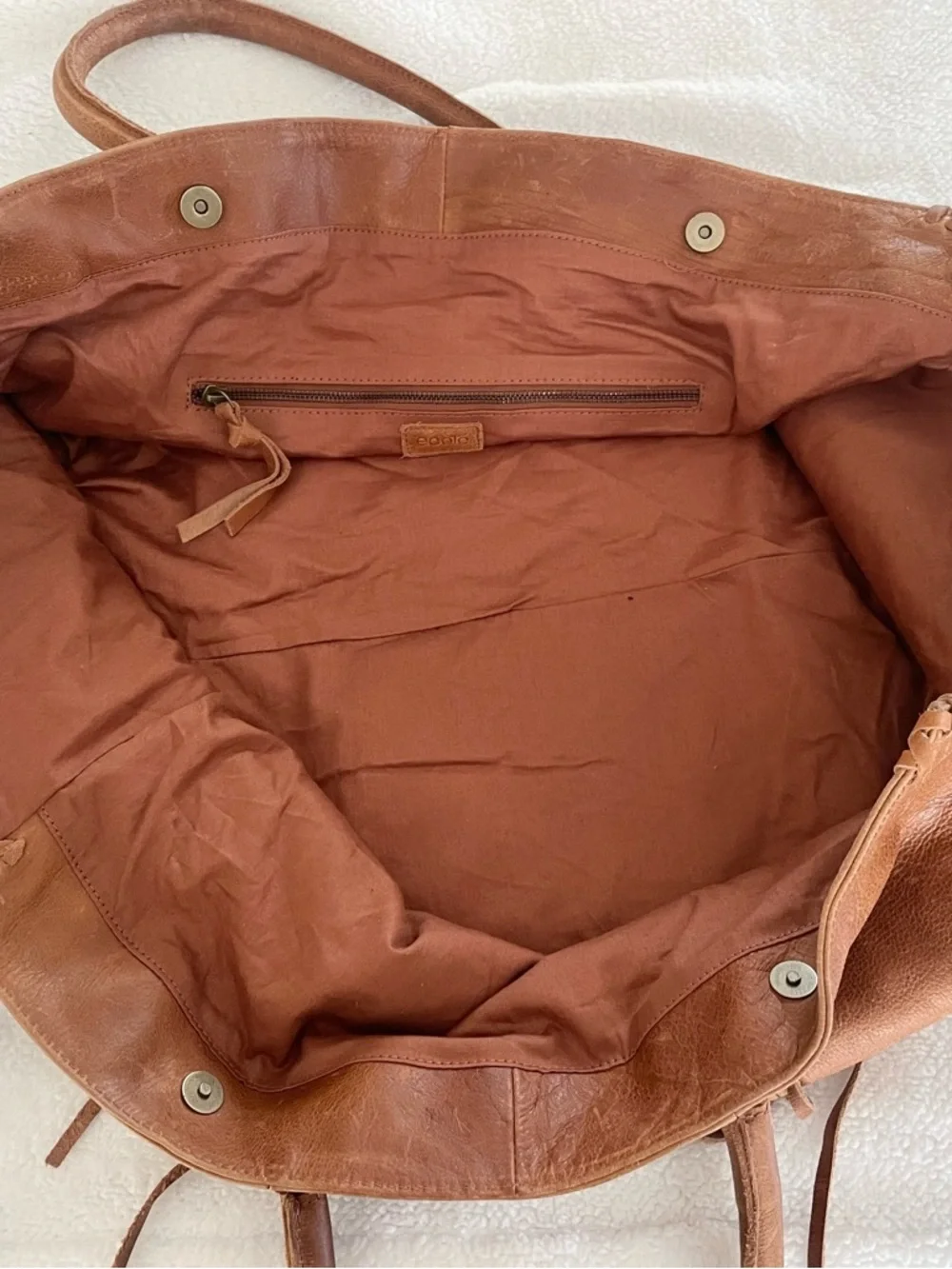 Urban Outfitters Ecote XL Brown Leather Shoulder/Tote Bag - Picture 12 of 14